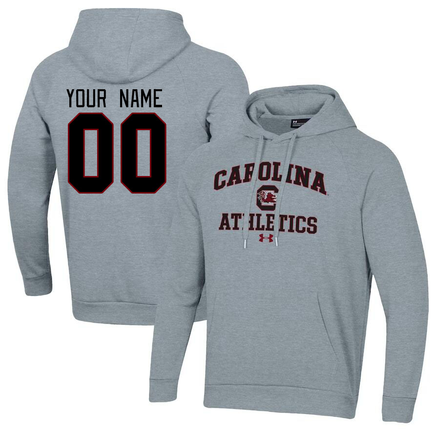 Custom South Carolina Gamecocks Name And Number College Hoodie-Gray